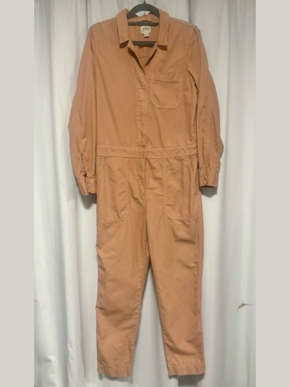 J. Crew Women’s 2 Foundry Chino Utility Coveralls Jumpsuit Long Sleeve One Piece
